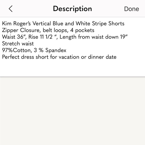 Kim Rogers Blue & White Stripes Shorts - Picture 10 of 13